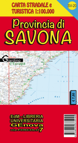 Provincia di Savona. Carta stradale e turistica 1:100.000