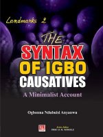 Syntax of Igbo Causatives