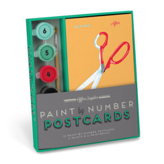 Knock Knock Office Supplies Paint by Number Postcards Kit