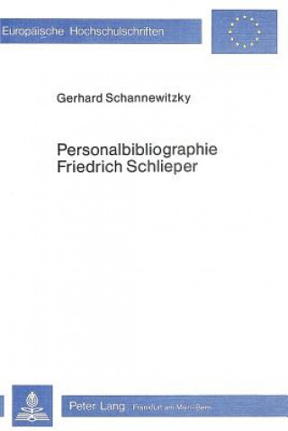 Personalbibliographie Friedrich Schlieper