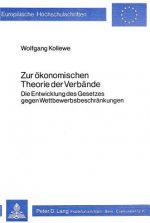 Zur oekonomischen Theorie der Verbaende