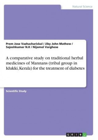 comparative study on traditional herbal medicines of Mannans (tribal group in Idukki, Kerala) for the treatment of diabetes