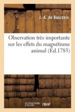 Observation Tres Importante Sur Les Effets Du Magnetisme Animal, Par M. de Bourzeis,