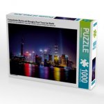 Fantastische Skyline mit Shanghai Pearl Tower bei Nacht (Puzzle)