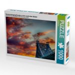 Sonnenuntergang Dresden an der Loschwitzer Brücke (Puzzle)
