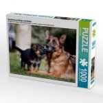 Schäferhund-Welpe mit Mutter (Puzzle)