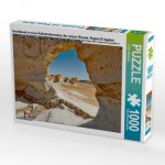 Durchbruch in einer Kalksteinformation der weisse Wueste, Region El Agabat, nahe Oase Farafra, Libysche Wueste, Aegypten, Afrika (Puzzle)