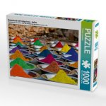Marktstand mit Farbpulvern - Indien (Puzzle)