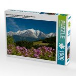 Blick vom Dorf Cordon auf das Mont-Blanc-Massiv (Puzzle)