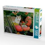 Katze in einem Leiterwagen mit Kürbissen (Puzzle)