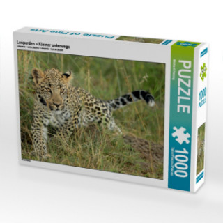 CALVENDO Puzzle Leoparden - Kleiner unterwegs 1000 Teile Lege-Größe 64 x 48 cm Foto-Puzzle Bild von Michael Herzog