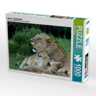 CALVENDO Puzzle Löwen - Mutterglück 1000 Teile Lege-Größe 64 x 48 cm Foto-Puzzle Bild von Michael Herzog