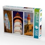 Sehnsucht Bretagne - Am Phare de Saint-Mathieu im Département Finistére findet man gleich drei Leuchttürme an einem Ort (Puzzle)