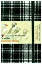 Waverley S.T. (M): Black & White Pocket Genuine Tartan Cloth Commonplace Notebook