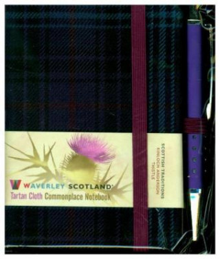 Waverley S.T. (S): Thistle Mini with Pen Pocket Genuine Tartan Cloth Commonplace Notebook