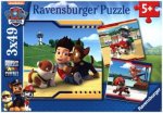 Ravensburger Kinderpuzzle - 09369 Helden mit Fell - Puzzle für Kinder ab 5 Jahren, Paw Patrol Puzzle mit 3x49 Teilen