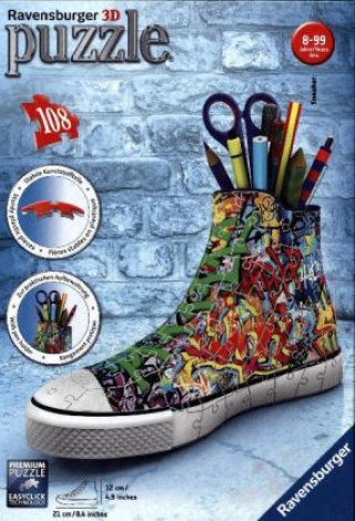 Ravensburger 3D Puzzle 12535 Sneaker Graffiti - Praktischer Stiftehalter - 108 Teile - Schreibtisch-Organizer für Kinder ab 8 Jahren (Hra)
