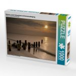 Buhnen an der Ostseeküste mit Sonnenuntergang (Puzzle)