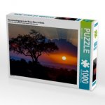 Sonnenuntergang in der Masai Mara in Kenia (Puzzle)