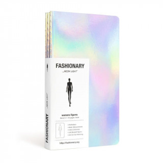 Fashionary Mini Neon Light Womens Sketchbook A6 (Set of 3)