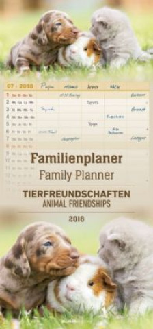 Familienplaner Tierfreundschaften 2018 - Familientermine / Familientimer (21 x 45) - 5 Spalten - Wandplaner