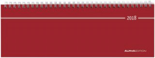 Tisch-Querkalender rot 2018 - Bürokalender / Tischkalender (28,5 x 10) - 1 Woche 2 Seiten