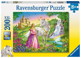 Prinzessin mit Pferd. Puzzle 200 Teile XXL