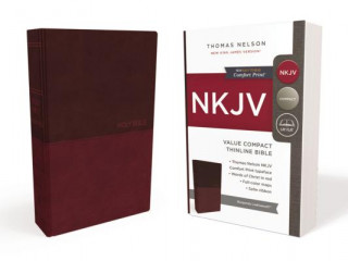 NKJV, Value Thinline Bible, Compact, Leathersoft, Burgundy, Red Letter, Comfort Print