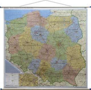 Polska mapa scienna administracyjno-drogowa 1:500 000