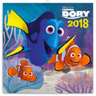 Kalendář poznámkový 2018 - Hledá se Dory, s pexesem, 30 x 30 cm