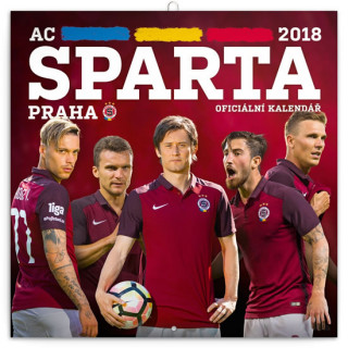 Kalendář poznámkový 2018 - AC Sparta Praha, 30 x 30 cm