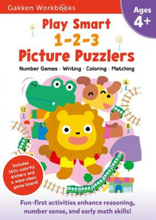 Play Smart 1-2-3 Picture Puzzlers Age 4+: Pre-K Activity Workbook with Stickers for Toddlers Ages 4, 5, 6: Learn Using Favorite Themes: Tracing, Mazes