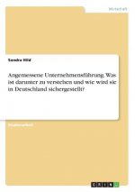 Angemessene Unternehmensführung. Was ist darunter zu verstehen und wie wird sie in Deutschland sichergestellt?