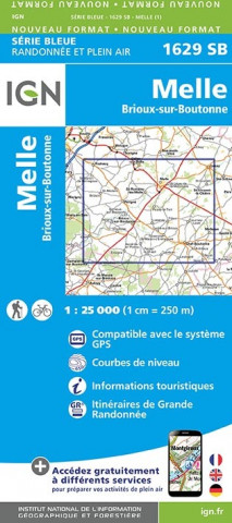 Melle Brioux-sur-Boutonne 1:25 000