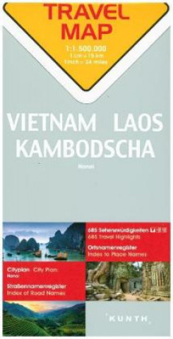 KUNTH TRAVELMAP Vietnam, Laos, Kambodscha 1:1,5 Mio.