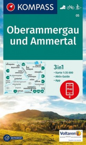 KOMPASS Wanderkarte 05 Oberammergau und Ammertal 1:35.000