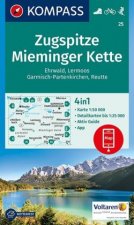 KOMPASS Wanderkarte 25 Zugspitze, Mieminger Kette, Ehrwald, Lermoos, Garmisch-Partenkirchen, Reutte