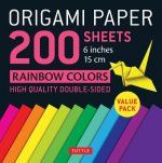 Origami Paper 200 sheets Rainbow Colors 6