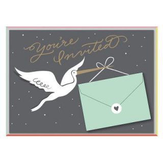 Cheree Berry Stork Stops Here Baby Shower Invite Notecards