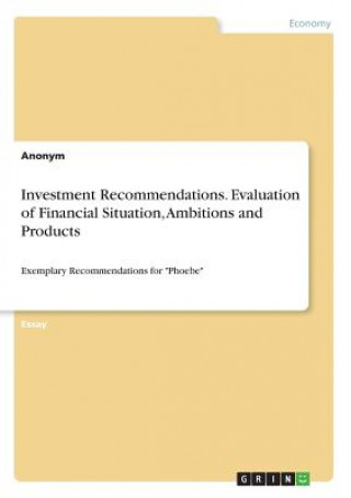 Investment Recommendations. Evaluation of Financial Situation, Ambitions and Products