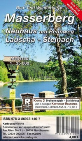 Masserberg - Neuhaus am Rennweg - Lauscha - Steinach 1:35 000 Rad- und Wanderkarte