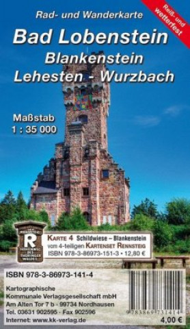 Bad Lobenstein - Blankenstein - Lehesten - Wurzbach 1: 35 000 Rad- und Wanderkarte