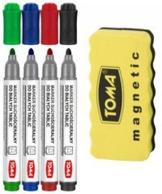 Marker do tablic 4 kolory + ścieracz