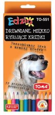 Kredki drewniane trójkątne Edzio 12 kolorów