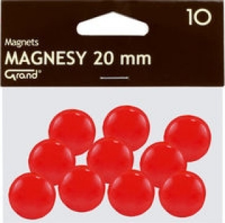Magnesy 20 mm czerwone 10 sztuk