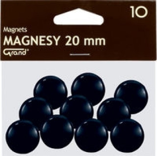 Magnesy 20 mm czarne 10 sztuk