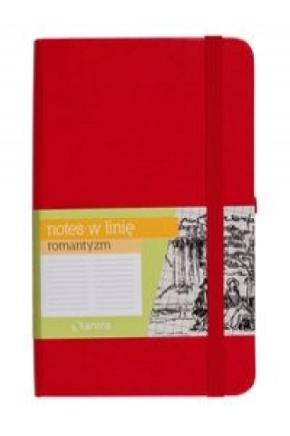 Notes A5 z gumką Romantyzm linia czerwony (Twarda)