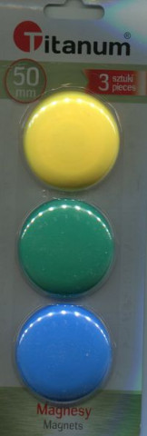 Magnesy do tablic 50 mm 3 sztuki kolory gładkie
