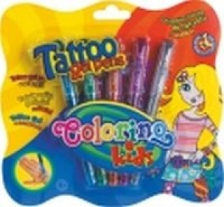 Długopisy żelowe do tatuażu z szablonami Colorino Kids 5 kolorów