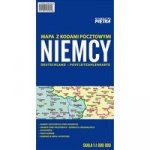 Niemcy mapa z kodami pocztowymi 1:1 000 000